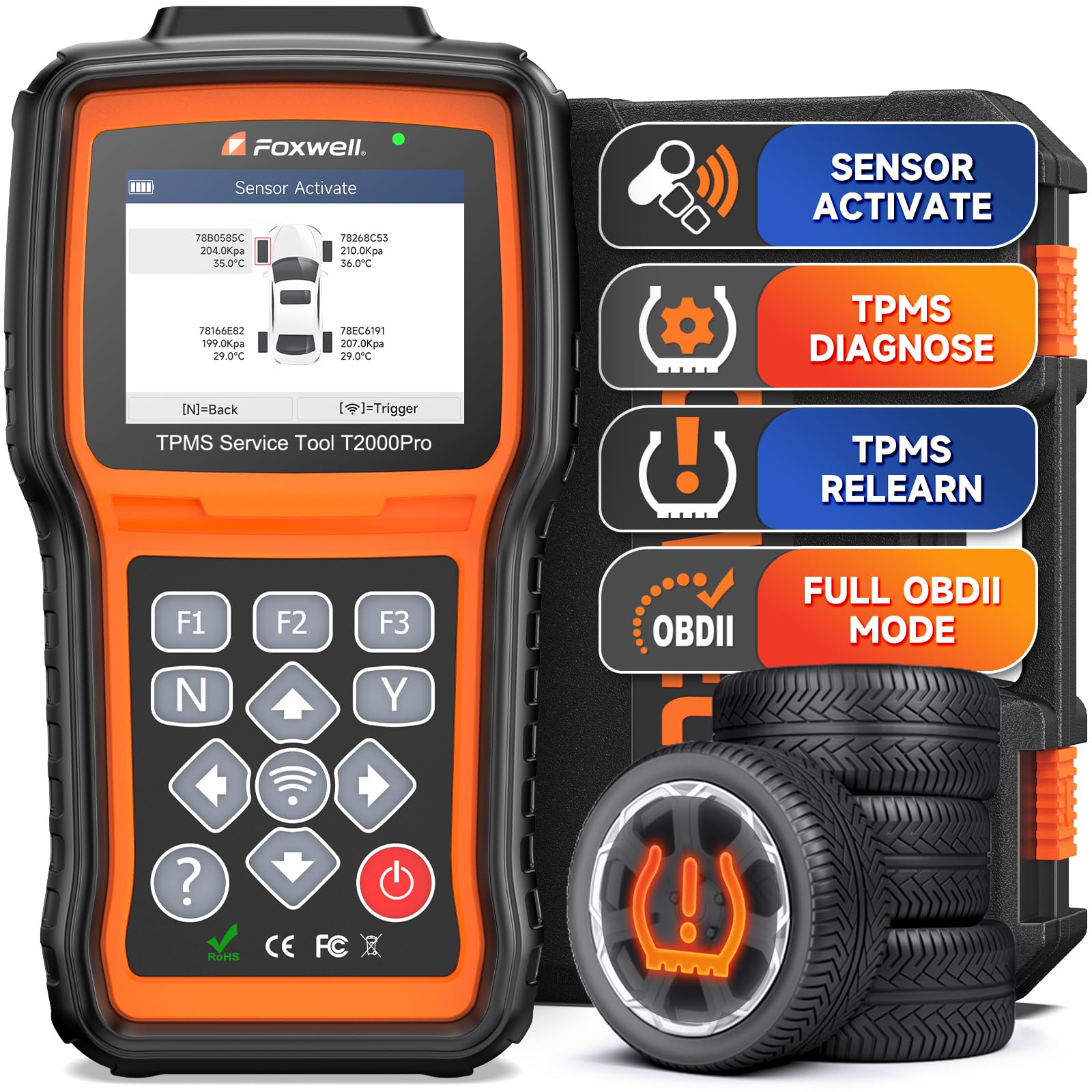 FOXWELL Ferramenta de programação T2000 Pro TPMS, ferramenta de